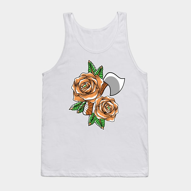 Flower ax traditional tattoo Tank Top by Darts design studio